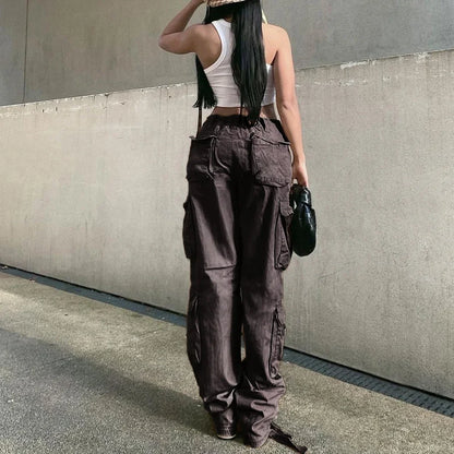 High Waist Adjustable Cargo Pants