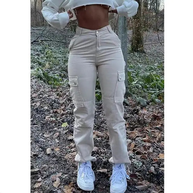 High Waist Adjustable Cargo Pants