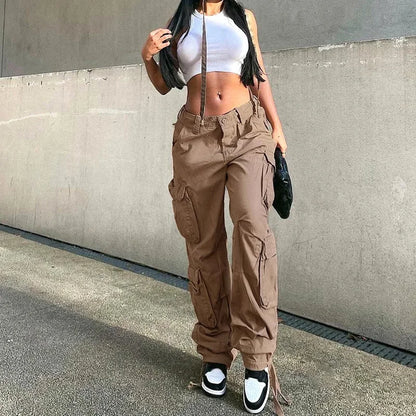 High Waist Adjustable Cargo Pants