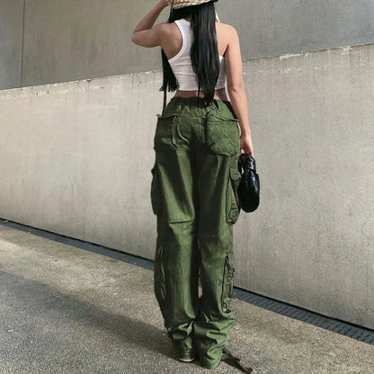 High Waist Adjustable Cargo Pants