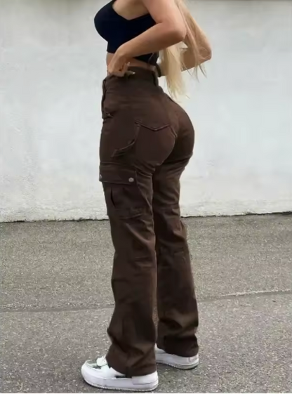 High Waist Adjustable Cargo Pants