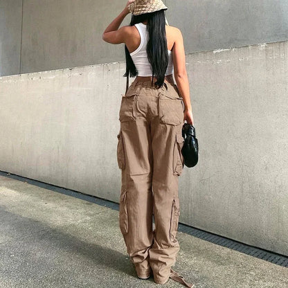 High Waist Adjustable Cargo Pants