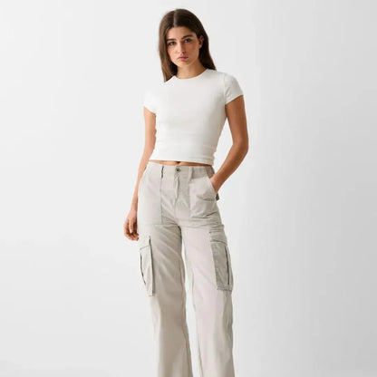 High Waist Adjustable Cargo Pants